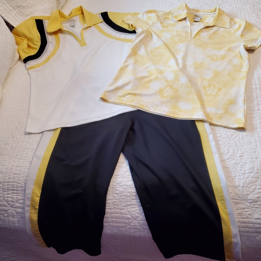Izod golf capris with matching polo tops.